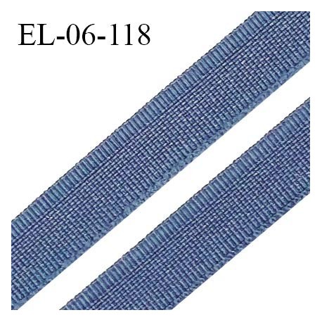 Elastique 6 mm fin spécial lingerie polyamide élasthanne couleur bleu tempête grande marque fabriqué en France prix au mètre