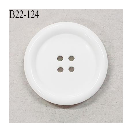 Bouton 22 mm en pvc couleur blanc 4 trous diamètre 22 mm épaisseur 4 mm prix à la pièce