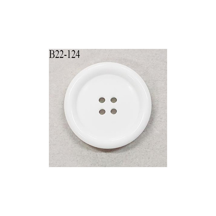 Bouton 22 mm en pvc couleur blanc 4 trous diamètre 22 mm épaisseur 4 mm prix à la pièce