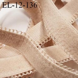 Elastique picot 12 mm lingerie haut de gamme couleur poudre fabriqué en France largeur 12 mm + 2 mm picots prix au mètre