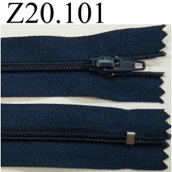 fermeture éclair longueur 20 cm couleur bleu non séparable zip nylon largeur 2.4 cm