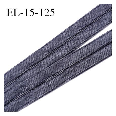Elastique lingerie 15 mm pré plié haut de gamme fabriqué en France couleur gris cachemire brillant largeur 15 mm prix au mètre
