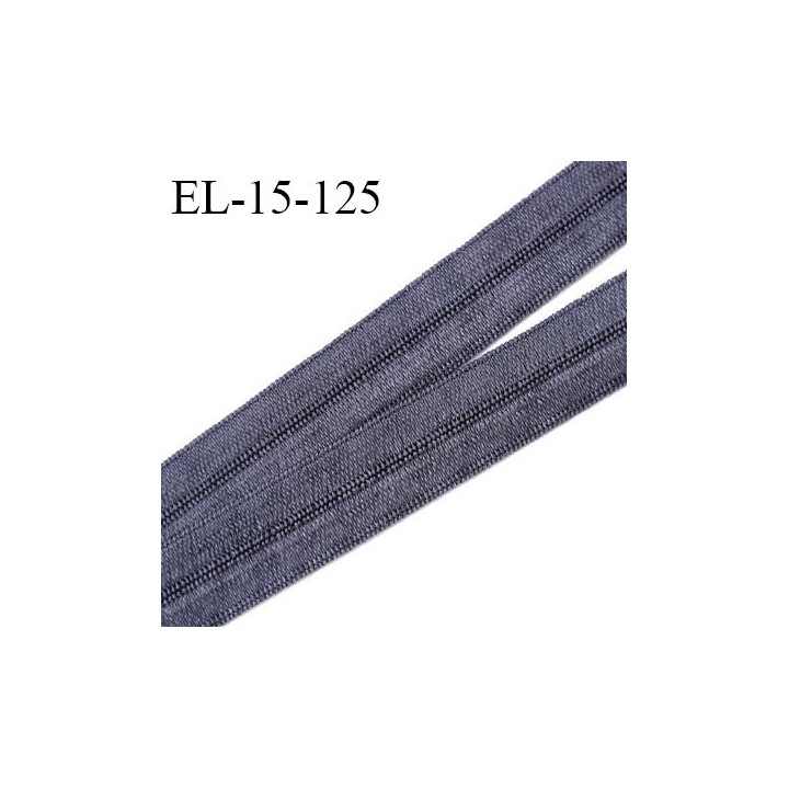 Elastique lingerie 15 mm pré plié haut de gamme fabriqué en France couleur gris cachemire brillant largeur 15 mm prix au mètre