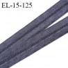 Elastique lingerie 15 mm pré plié haut de gamme fabriqué en France couleur gris cachemire brillant largeur 15 mm prix au mètre