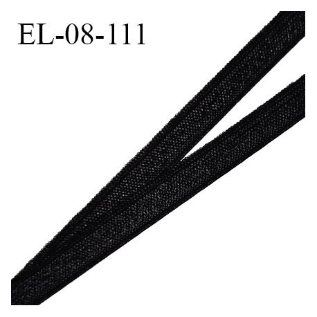 Elastique 8 mm lingerie haut de gamme fabriqué en France couleur noir brillant élastique fin et souple prix au mètre