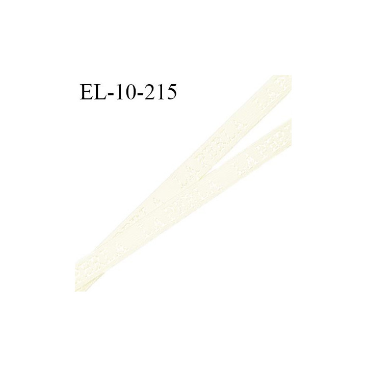 Elastique lingerie 10 mm très haut de gamme élastique souple couleur écru inscription La Perla largeur 10 mm prix au mètre