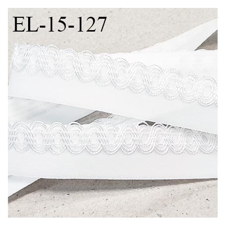 Elastique lingerie 15 mm haut de gamme couleur blanc fabriqué en France pour une grande marque prix au mètre