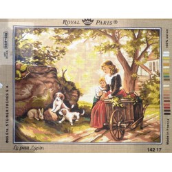 Canevas à broder 45 x 60 cm marque ROYAL PARIS thème LE PETIT LAPIN made in France
