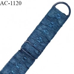 Bretelle lingerie SG 16 mm très haut de gamme couleur bleu paon avec 1 barrette 1 anneau longueur 30 cm + réglage prix à l'unité