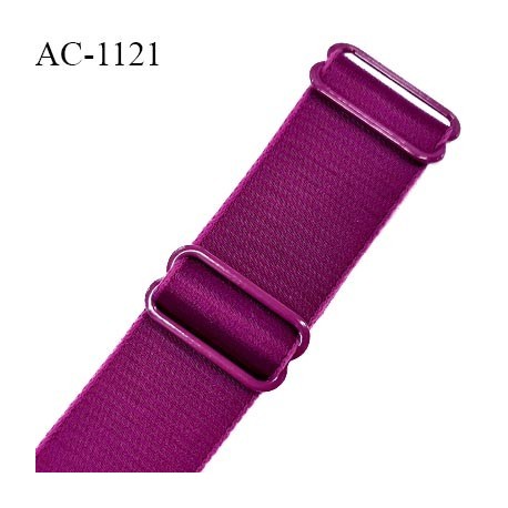 Bretelle lingerie SG 24 mm très haut de gamme couleur magenta avec 2 barrettes longueur 30 cm + réglage prix à l'unité