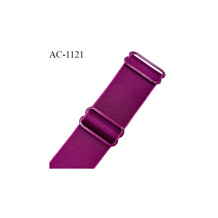 Bretelle lingerie SG 24 mm très haut de gamme couleur magenta avec 2 barrettes longueur 30 cm + réglage prix à l'unité