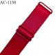 Bretelle lingerie SG 16 mm très haut de gamme couleur rouge tentation avec 2 barrettes longueur 30 cm + réglage prix à l'unité