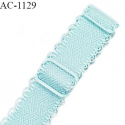 Bretelle lingerie SG 19 mm très haut de gamme couleur bleu lagon avec 2 barrettes longueur 30 cm + réglage prix à l'unité
