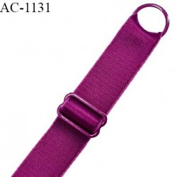 Bretelle lingerie SG 16 mm très haut de gamme couleur magenta 1 barrette 1 anneau longueur 30 cm + réglage prix à l'unité