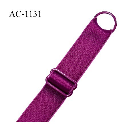 Bretelle lingerie SG 16 mm très haut de gamme couleur magenta 1 barrette 1 anneau longueur 30 cm + réglage prix à l'unité
