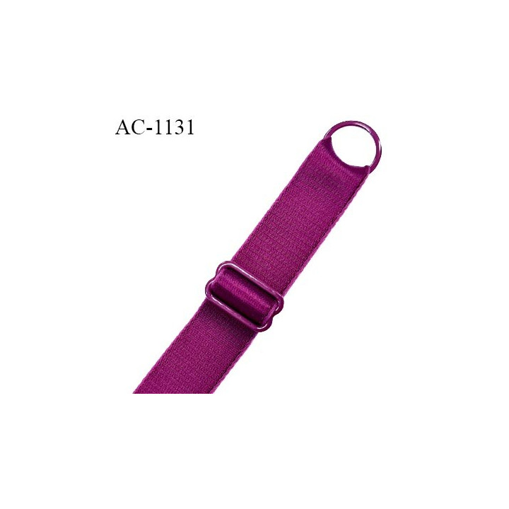 Bretelle lingerie SG 16 mm très haut de gamme couleur magenta 1 barrette 1 anneau longueur 30 cm + réglage prix à l'unité