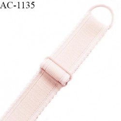 Bretelle lingerie SG 16 mm très haut de gamme couleur rose pâle 1 barrette 1 anneau longueur 30 cm + réglage prix à l'unité