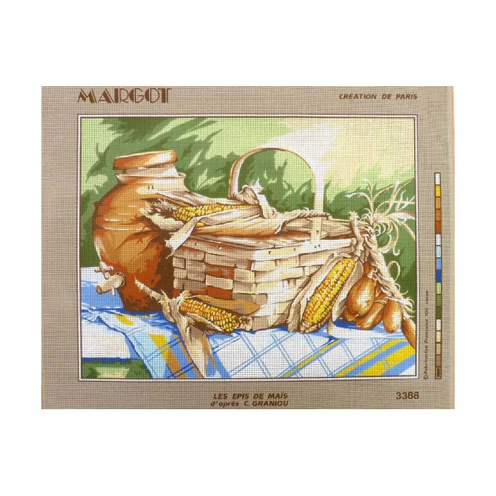 Canevas à broder 45 x 60 cm marque SEG DE PARIS thème LES EPIS DE MAIS fabrication française