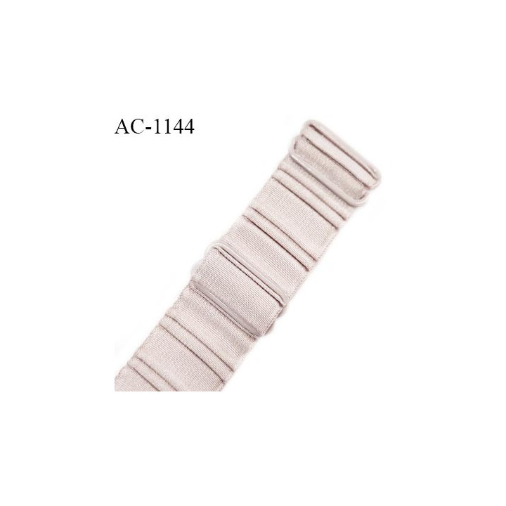 Bretelle lingerie SG 16 mm très haut de gamme couleur marron glacé ou fumé 2 barrettes longueur 30 cm + réglage prix à l'unité
