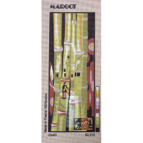 Canevas à broder 25 x 60 cm marque MARGOT thème BAMBOU fabrication française