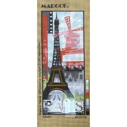 Canevas à broder 25 x 60 cm marque MARGOT thème LA TOUR EIFFEL fabrication française