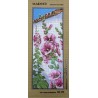 Canevas à broder 25 x 60 cm marque MARGOT thème les roses trémières fabrication française