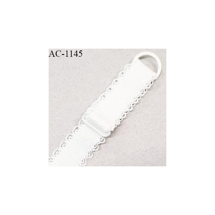 Bretelle lingerie SG 14 mm très haut de gamme couleur naturel 1 barrette 1 anneau longueur 30 cm + réglage prix à l'unité
