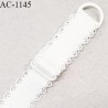 Bretelle lingerie SG 14 mm très haut de gamme couleur naturel 1 barrette 1 anneau longueur 30 cm + réglage prix à l'unité
