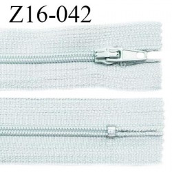 Fermeture zip 16 cm non séparable couleur gris quartz zip glissière nylon largeur 4 mm largeur 27 mm prix à l'unité