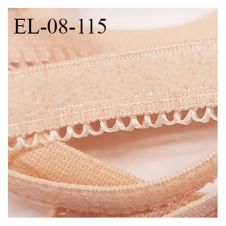 Elastique lingerie 8 mm + 2 mm picot haut de gamme couleur rosé chair clair agréable au toucher fabriqué en France prix au mètre