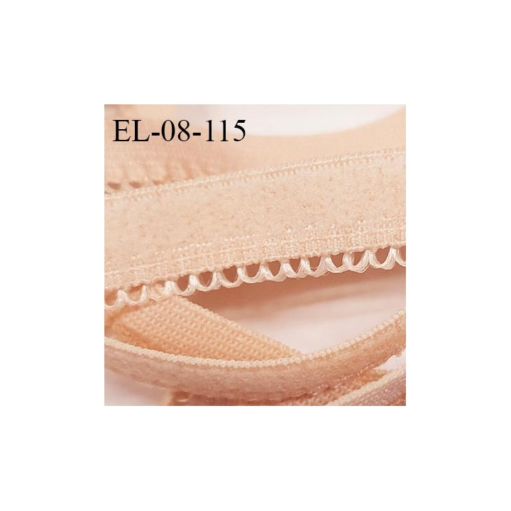 Elastique lingerie 8 mm + 2 mm picot haut de gamme couleur rosé chair clair agréable au toucher fabriqué en France prix au mètre