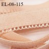 Elastique lingerie 8 mm + 2 mm picot haut de gamme couleur rosé chair clair agréable au toucher fabriqué en France prix au mètre