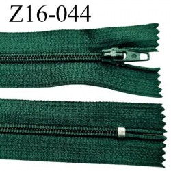 Fermeture zip 16 cm non séparable couleur vert sapin zip glissière nylon largeur 4 mm largeur 27 mm prix à l'unité