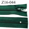 Fermeture zip 16 cm non séparable couleur vert bouteille zip glissière nylon invisible largeur 4 mm largeur 27 mm prix à l'unité