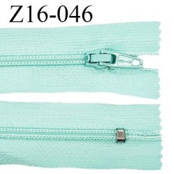 Fermeture zip 16 cm non séparable couleur vert aigue marine zip glissière nylon largeur 27 mm prix à l'unité