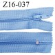 Fermeture zip 16 cm couleur bleu non séparable largeur 2.5 cm glissière nylon largeur 4 mm prix à l'unité