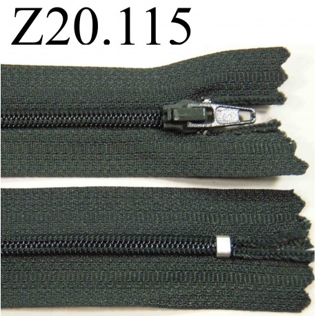 fermeture éclair longueur 20 cm couleur gris non séparable zip nylon largeur 2,4 cm