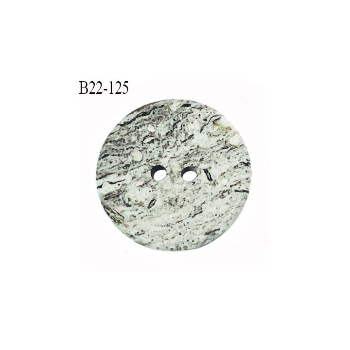 Bouton 22 mm en pvc couleur gris marbré style pierre 2 trous diamètre 22 mm épaisseur 3.8 mm prix à la pièce
