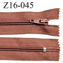 Fermeture zip 16 cm non séparable couleur terracota zip glissière nylon longueur 16 cm largeur 27 mm prix à l'unité