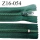 Fermeture zip 16 cm non séparable couleur vert anglais zip glissière nylon invisible longueur 16 cm largeur 27 mm prix à l'unité