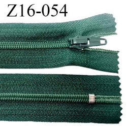 Fermeture zip 16 cm non séparable couleur vert anglais zip glissière nylon longueur 16 cm largeur 27 mm prix à l'unité