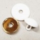 Bouton 22 mm très beau dôme en pvc composé de 3 éléments couleur blanc et or accroche avec un anneau épaisseur 9.5 mm