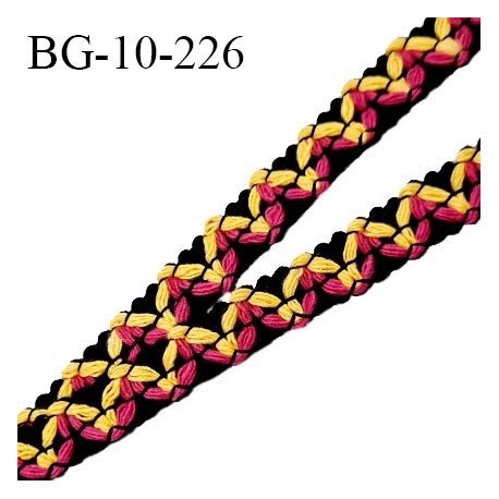 Galon ruban 10 mm en coton et synthétique doux couleur noir jaune et rose largeur 10 mm prix au mètre