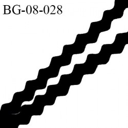 Galon croquet 8 mm serpentine couleur noir style daim ou velours doux au toucher largeur 8 mm prix au mètre