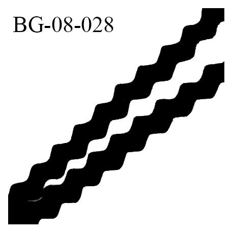 Galon croquet 8 mm serpentine couleur noir style daim ou velours doux au toucher largeur 8 mm prix au mètre