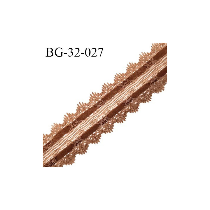 Galon ruban 32 mm style daim ou velours couleur marron largeur 32 mm prix au mètre