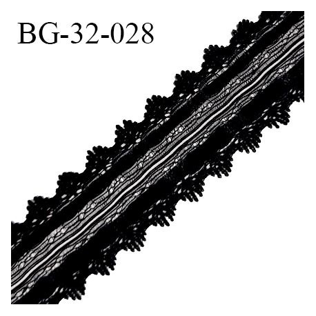 Galon ruban 32 mm style daim ou velours couleur noir largeur 32 mm prix au mètre