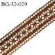 Galon ruban 32 mm style daim ou velours perforé couleur marron largeur 32 mm prix au mètre