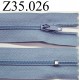 fermeture éclair longueur 35 cm couleur gris non séparable zip nylon largeur 2.5 cm