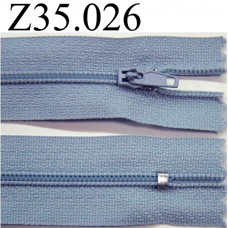 fermeture éclair longueur 35 cm couleur gris non séparable zip nylon largeur 2.5 cm